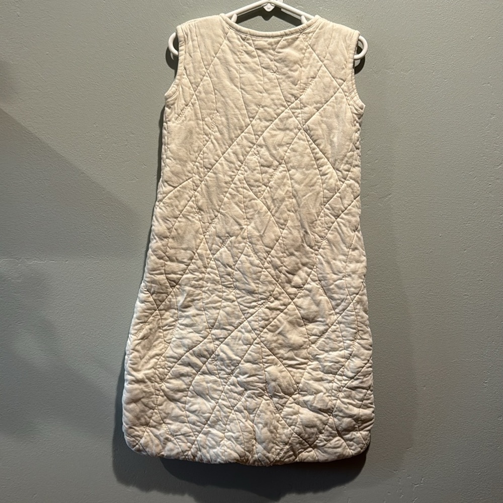 Coyuchi Cream Handstitched Quilted Sleep Sack 100% Organic Cotton zip up - Picture 7 of 10